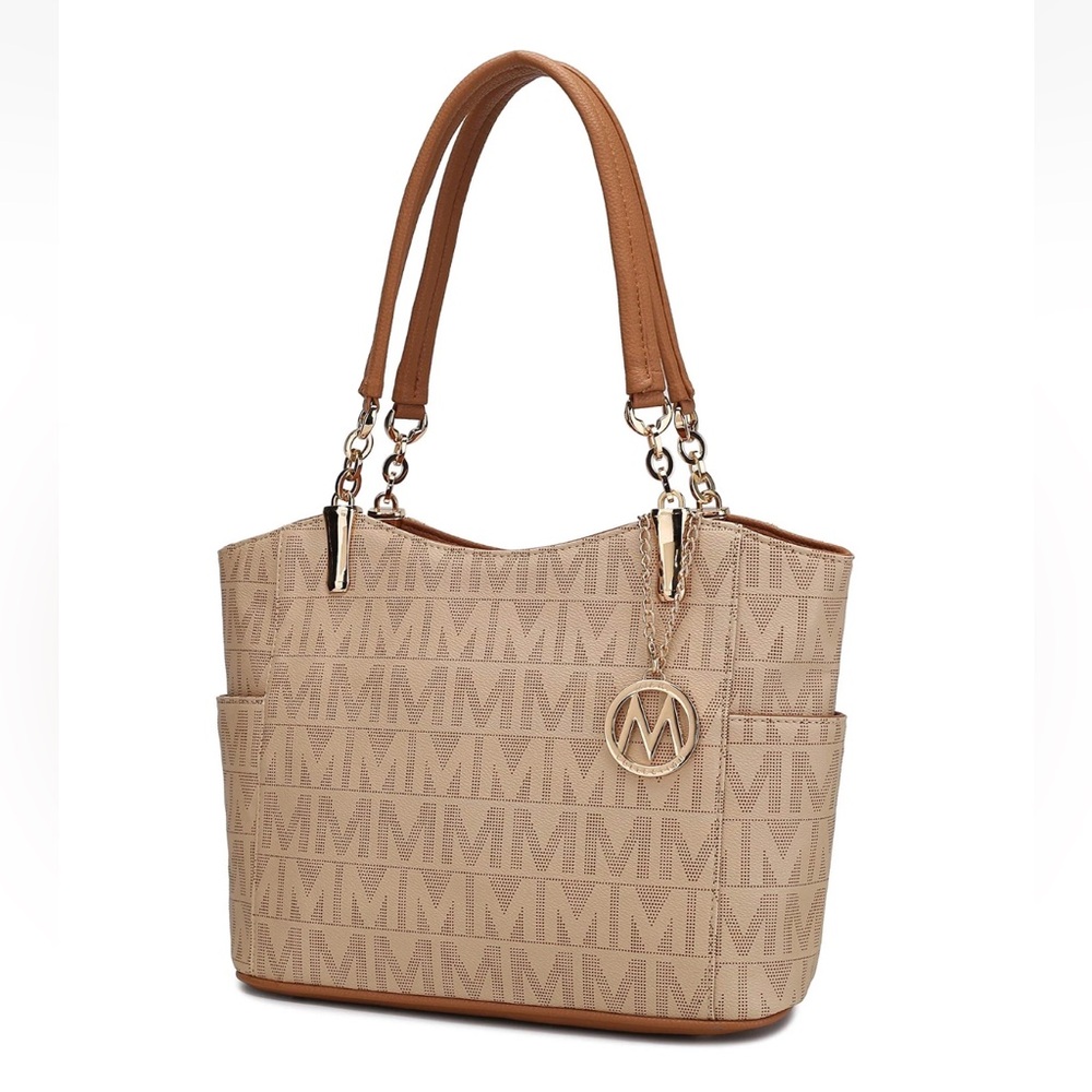 New MKF Collection Beige Satchel Shoulder Purse Handbag